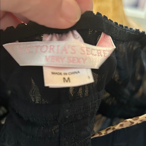 Victoria's Secret Black Sheer Camisole with Leopard Trim - Picture 2 of 10